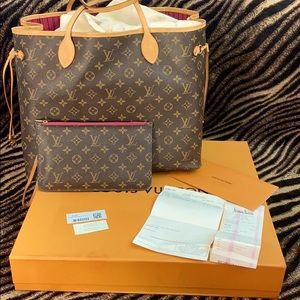 Louis Vuitton GM Neverfull Pivoine + Organizer